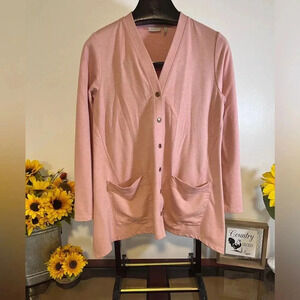 Lori Goldstein women’s size small pink cardigan with snaps